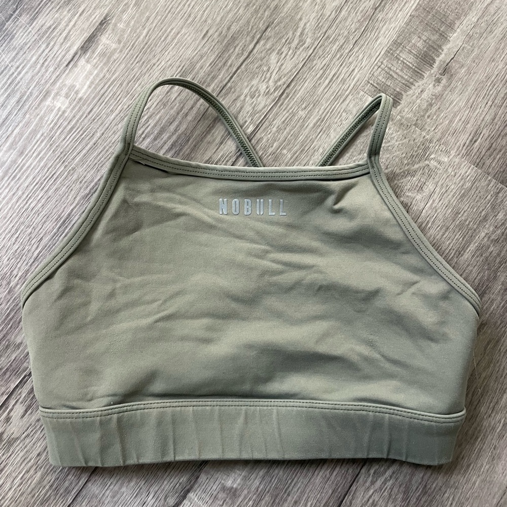NOBULL Olive Green High-Neck Sports Bra
